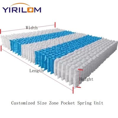 Disesuaikan 5 Zoned Pocket Spring Unit Dengan Kawat Baja Karbon Tinggi Untuk Kasur Nyaman
