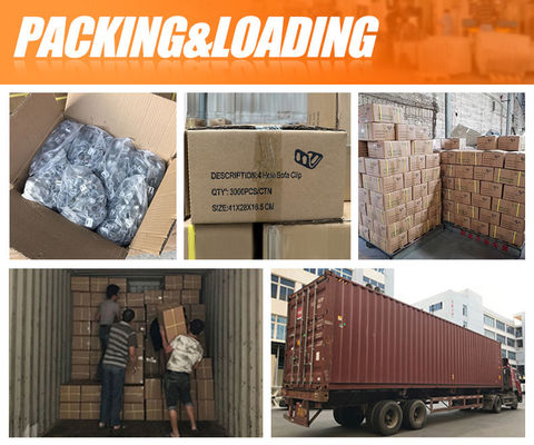 Aksesoris sofa Klip musim semi berlubang 4 lubang berlapis seng tugas berat untuk menempelkan dengan kuat