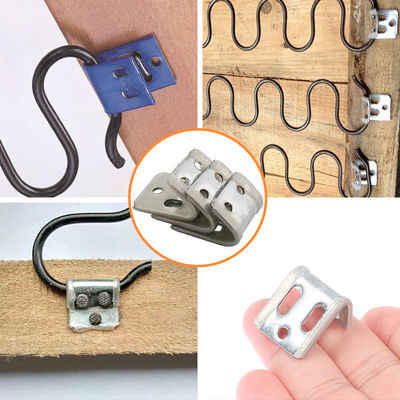 Aksesoris sofa tahan lama 4-Low Spring Clips dengan Ketebalan 0,8mm/1,0mm untuk Fittings Hardware Furniture