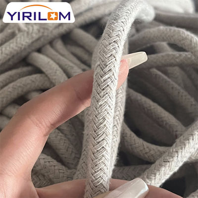China Row Material Manufacturer Cotton Ropes Custom 3mm tebal abu-abu alami kerajinan kapas tali