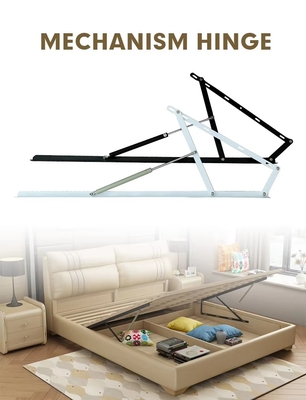 Sesuaikan Mekanisme Angkat Ranjang 600mm Dukungan Penyangga Pegas Gas Engsel Ranjang Hemat Ruang Penyimpanan Sofa