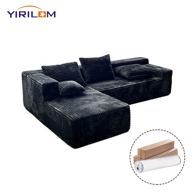 Sofa Sudut Modular Sofa Kompresi Kemasan Sofa Bentuk-L Modular Sofa Sudut Dengan Chaise Tidak Perlu Perakitan