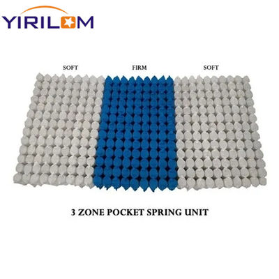 Disesuaikan 3Zoned 1.8mm Steel Wire Independent Pocket Spring Unit dengan High Carbon Steel untuk Manufaktur Kasur