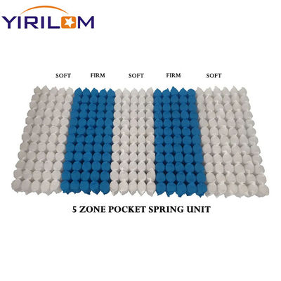 Disesuaikan 3/5/7/9 Zoned Pocket Spring Unit dengan 1.0mm-2.3mm Wire Diameter untuk Kasur