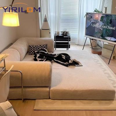 Harga bagus Sofa Modular Seksi Ruang Tamu Putih Beras Vakum Terkompresi Furnitur Ruang Duduk on line