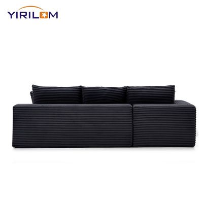 Harga bagus Kualitas tinggi Modern L-Shaped Bagian Sofa Nyaman Corduroy Fluffy Desain Vacuum Dikompresi Nyaman Furniture Set on line