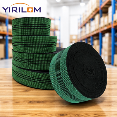 Harga bagus Green bergaris tinggi elastisitas Sofa Webbing dengan air / minyak / tahan noda dan 500 lbs berat kapasitas on line