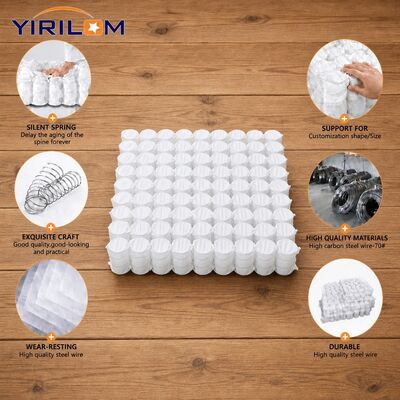 Unit Pegas Saku Baja Karbon Tinggi 70# yang Dikompres dan Digulung dengan Ketebalan 4 Inci untuk Manufaktur Sofa