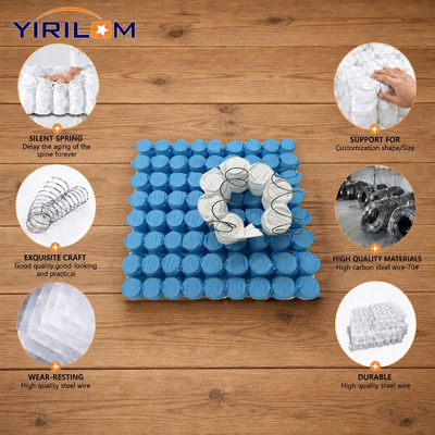 Ukuran Disesuaikan Sofa Pocket Spring Unit dengan 1.0mm-1.8mm Steel Wire dan 6-15cm Tinggi Spring