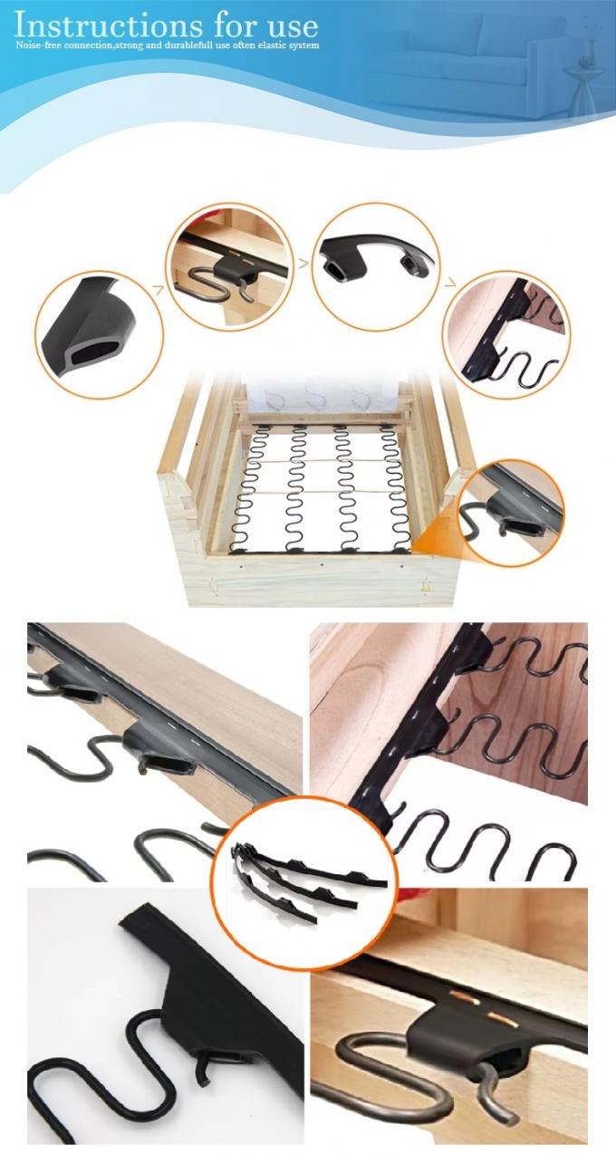 Aksesori Furnitur Grosir Rangka Sofa Klip Penjepit Plastik Strip untuk Pegas Zigzag 4